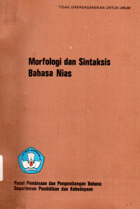 Morfologi dan Sintaksis Bahasa Nias